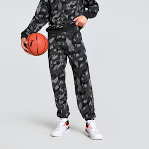 Dress Code Camo Men's Basketball Sweatpants, PUMA Black-AOP, extralarge-IND