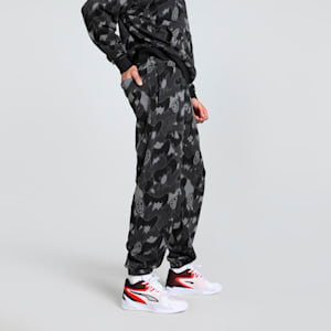 Dress Code Camo Men's Basketball Sweatpants, PUMA Black-AOP, extralarge-IND