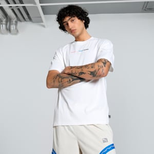 Spicy Dylan Men's Oversized Basketball Tee, PUMA White, extralarge-IND
