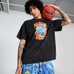 Dylan Exhibit Men's Oversized Basketball Tee, PUMA Black, extralarge-IND