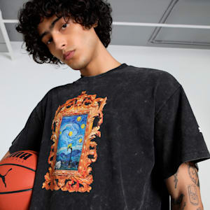Dylan Exhibit Men's Oversized Basketball Tee, PUMA Black, extralarge-IND