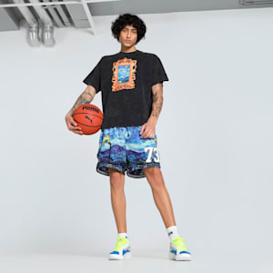 Dylan Exhibit Men's Oversized Basketball Tee, PUMA Black, extralarge-IND