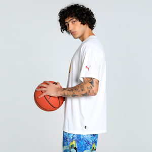 Dylan Exhibit Men's Oversized Basketball Tee, PUMA White, extralarge-IND