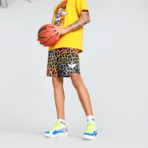 Melo Alien Skins Men's Oversized Basketball Shorts, PUMA Black-AOP, extralarge-IND