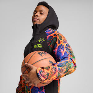 PUMA x LAMELO BALL Alien Skin Men's Dime Basketball Jacket, PUMA Black-AOP, extralarge