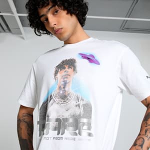 Melo Alien Skins Men's Oversized Basketball Tee, PUMA White, extralarge-IND