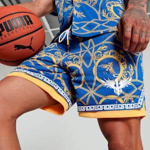 Melo Golden Men's Relaxed Fit Basketball Shorts, PUMA Team Royal-AOP, extralarge-IND