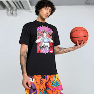 Melo Phoenix Men's Oversized Basketball Tee, PUMA Black, extralarge-IND