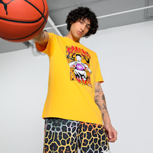 Melo Phoenix Men's Oversized Basketball Tee, Yellow Sizzle, extralarge-IND