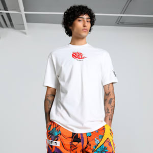 Melo Phoenix Men's Oversized Basketball Tee, PUMA White, extralarge-IND