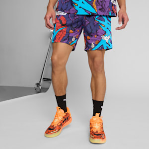 PUMA x LAMELO BALL Phoenix Men's Shorts, Blue Crystal-AOP, extralarge