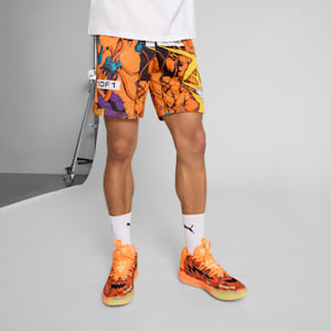 PUMA x LAMELO BALL Phoenix Men's Shorts, Orange Glow-AOP, extralarge