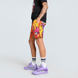 Melo Phoenix Men's Oversized Basketball Shorts, Orange Glow-AOP, extralarge-IND