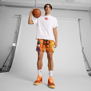 PUMA x LAMELO BALL Phoenix Men's Shorts, Orange Glow-AOP, extralarge