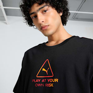 Scoot Caution Men's Boxy Basketball Tee, PUMA Black, extralarge-IND