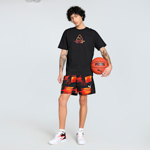 Scoot Caution Men's Boxy Basketball Tee, PUMA Black, extralarge-IND