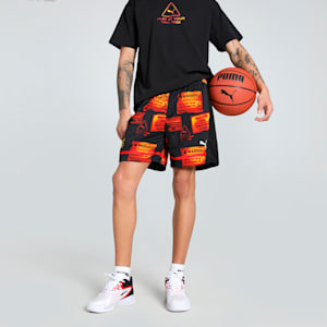 Scoot Caution All Jaws Men's Basketball Shorts, PUMA Black-AOP, extralarge-IND