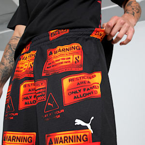 Scoot Caution All Jaws Men's Basketball Shorts, PUMA Black-AOP, extralarge-IND