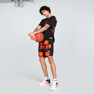 Scoot Caution All Jaws Men's Basketball Shorts, PUMA Black-AOP, extralarge-IND