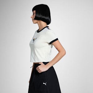 EQUAL LOVE CONFEDERATION Graphic Women's Slim Fit Crop Tee, Alpine Snow, extralarge-IND
