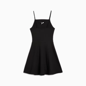 WARDROBE ESSENTIALS Women's Ribbed Flared Short Dress, PUMA Black, extralarge