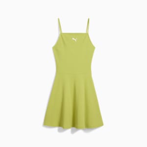 WARDROBE ESSENTIALS Women's Ribbed Flared Short Dress, Sea Kelp, extralarge