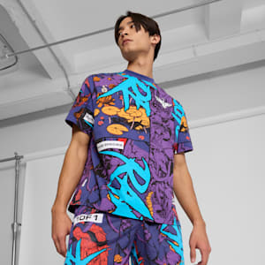 PUMA x LAMELO BALL Phoenix All Over Print Men's Tee, Blue Crystal-AOP, extralarge