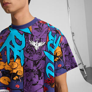 PUMA x LAMELO BALL Phoenix All Over Print Men's Tee, Blue Crystal-AOP, extralarge