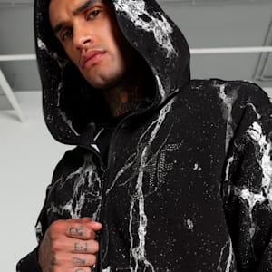 HOOPS x LAFRANCÉ Written in Chrome Men's Basketball Hoodie, PUMA Black-Puma White AOP, extralarge-IND