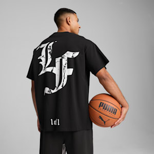 Playera PUMA HOOPS x LAFRANCÉ Written in Chrome, PUMA Black, extralarge