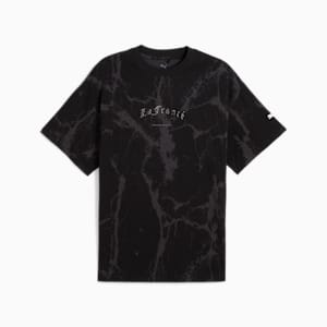 ユニセックス バスケットボール HOOPS x LAFRANCE リトゥン IN CH 半袖 Tシャツ II, PUMA Black-Flat Medium Gray AOP, extralarge-JPN