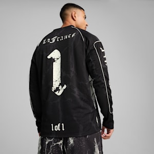 PUMA x LAMELO BALL LaFrancé Written in Chrome Men's Jersey, PUMA Black-Flat Medium Gray AOP, extralarge