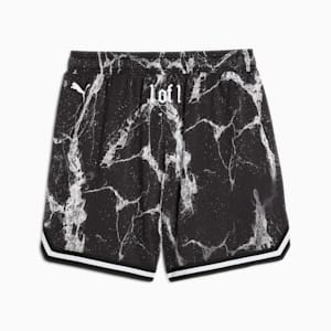 Shorts PUMA HOOPS x LAFRANCÉ Written in Chrome para hombre, PUMA Black-Puma White - AOP, extralarge