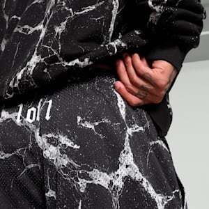 HOOPS x LAFRANCÉ Written in Chrome Men's Relaxed Fit Basketball Shorts, PUMA Black-Puma White - AOP, extralarge-IND
