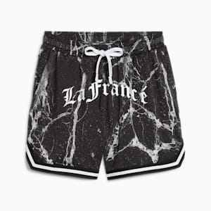 Shorts PUMA HOOPS x LAFRANCÉ Written in Chrome para hombre, PUMA Black-Puma White - AOP, extralarge
