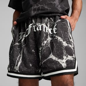 Shorts PUMA HOOPS x LAFRANCÉ Written in Chrome para hombre, PUMA Black-Puma White - AOP, extralarge