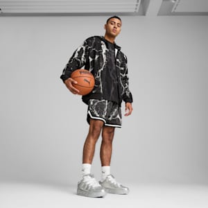 Shorts PUMA HOOPS x LAFRANCÉ Written in Chrome para hombre, PUMA Black-Puma White - AOP, extralarge