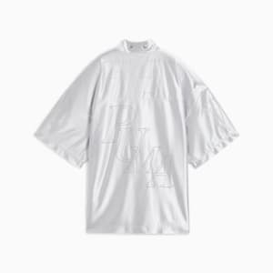 Jer-She Baseball-Inspired Women's Oversized Jersey, Feather Gray, extralarge-IND
