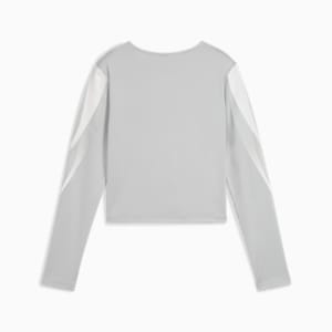 DARE TO Women's Graphic Long Sleeve Tee, Flat Light Gray, extralarge