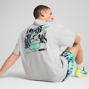 Hoop Dreamz Men's Oversized Tee, Light Gray Heather, extralarge