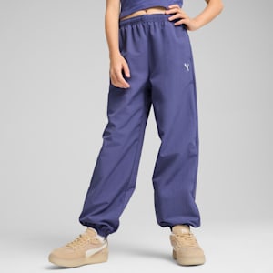 Wardrobe Essentials Big Kids' Relaxed Woven Pants, Blue Crystal, extralarge