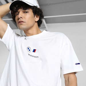 BMW M Motorsport Men's Badge Tee, PUMA White, extralarge-IND