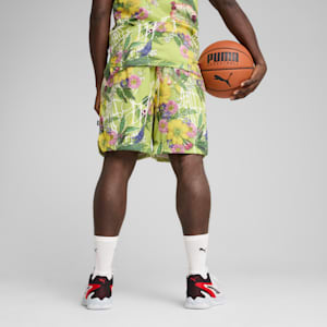 Dunked In Florals Men's All-Over-Print Shorts, Pistachio Green-AOP, extralarge