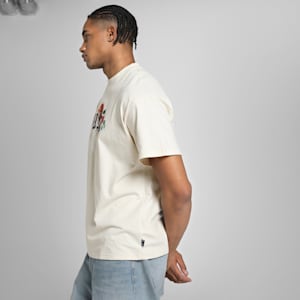Dunked In Florals Men's Basketball Tee, Alpine Snow, extralarge-IND