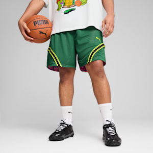 Short de basketball PUMA HOOPS x TMNT Homme, Vine-Ultra Violet-Fast Pink, extralarge