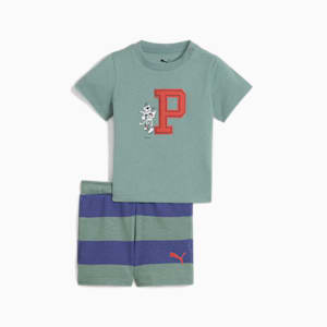 2-Piece Minicats Super PUMA Toddlers' Tee Set, Green Moon, extralarge