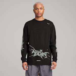 PUMA x NACHO Men's Relaxed Fit Long Sleeve Top, PUMA Black, extralarge-IND