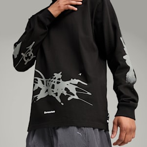 PUMA x NACHO Men's Relaxed Fit Long Sleeve Top, PUMA Black, extralarge-IND