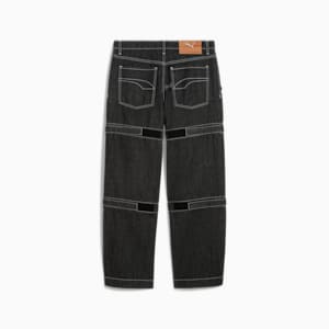 PUMA X A$AP ROCKY Knee Pad Men's Relaxed Fit Pants, PUMA Black-Denim, extralarge-IND