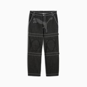 PUMA X A$AP ROCKY Knee Pad Men's Relaxed Fit Pants, PUMA Black-Denim, extralarge-IND